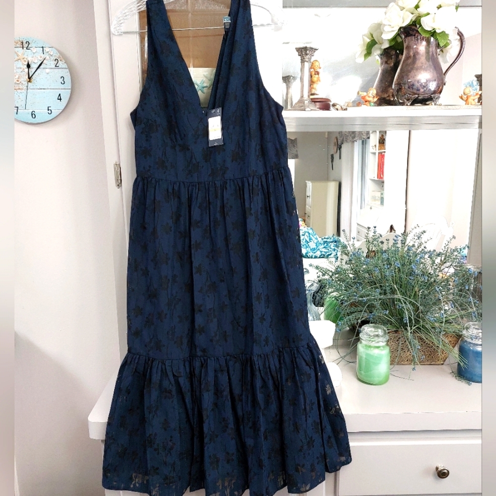 Tommy Hilfiger navy floral dress 14 NWT